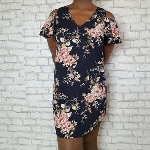 Cold shoulder floral dress